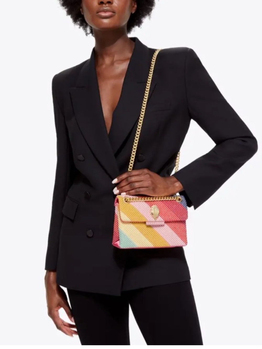 NEW Kurt Geiger Mini Kensington Pearl Bag | Black Quilted Crossbody | MSRP $195 - Picture 2 of 8